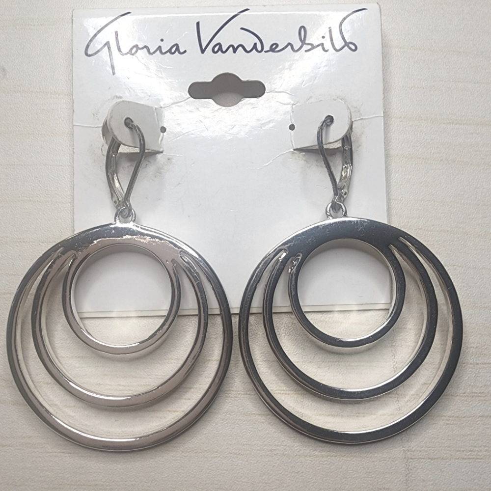 Gloria Vanderbilt Silver-Tone Lever back Drop Earrings Silver